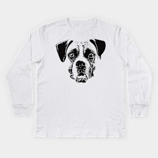 Boxer Dog Face Design - A Boxer Christmas Gift Kids Long Sleeve T-Shirt